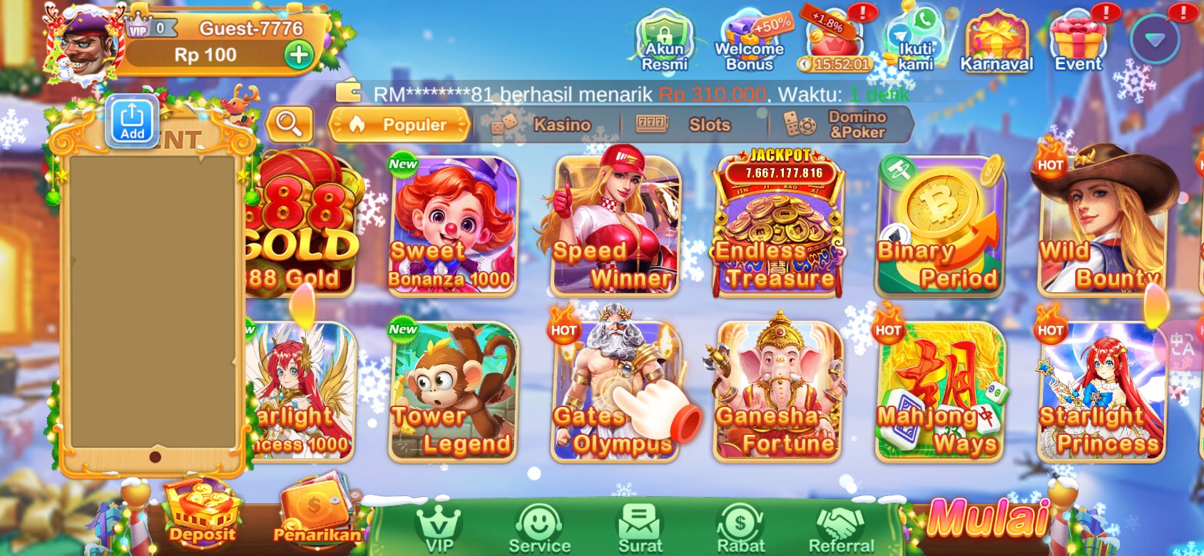 Berbagai permainan slot di PT707 dengan jackpot besar dan fitur menarik.